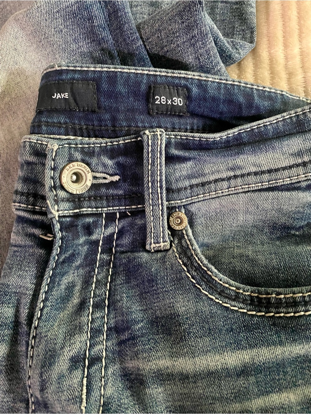 BKE Jake Faded Blue Slim Straight Jeans